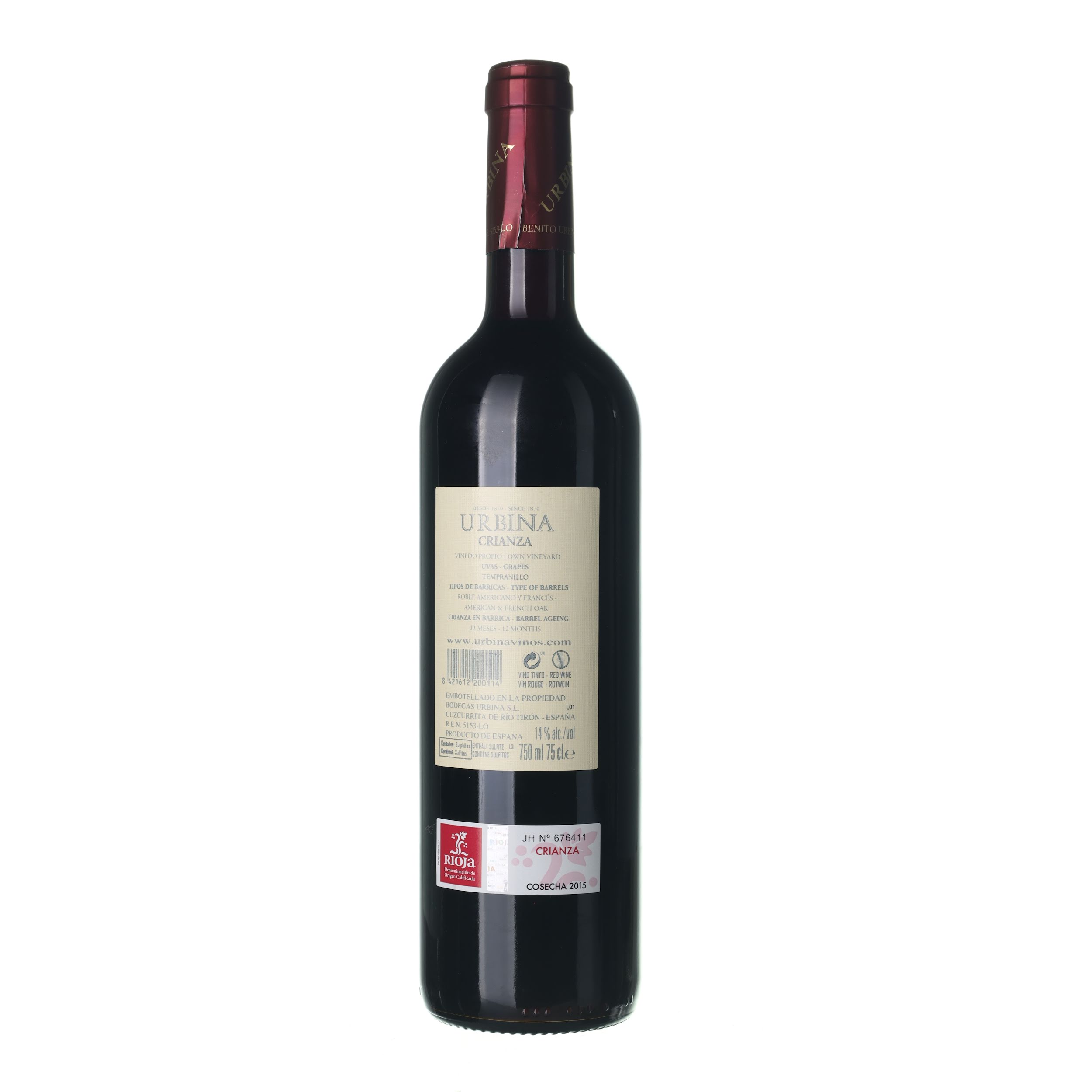 2015 Rioja Crianza DOC Bodegas Urbina (0,75l) - Obrázek 2