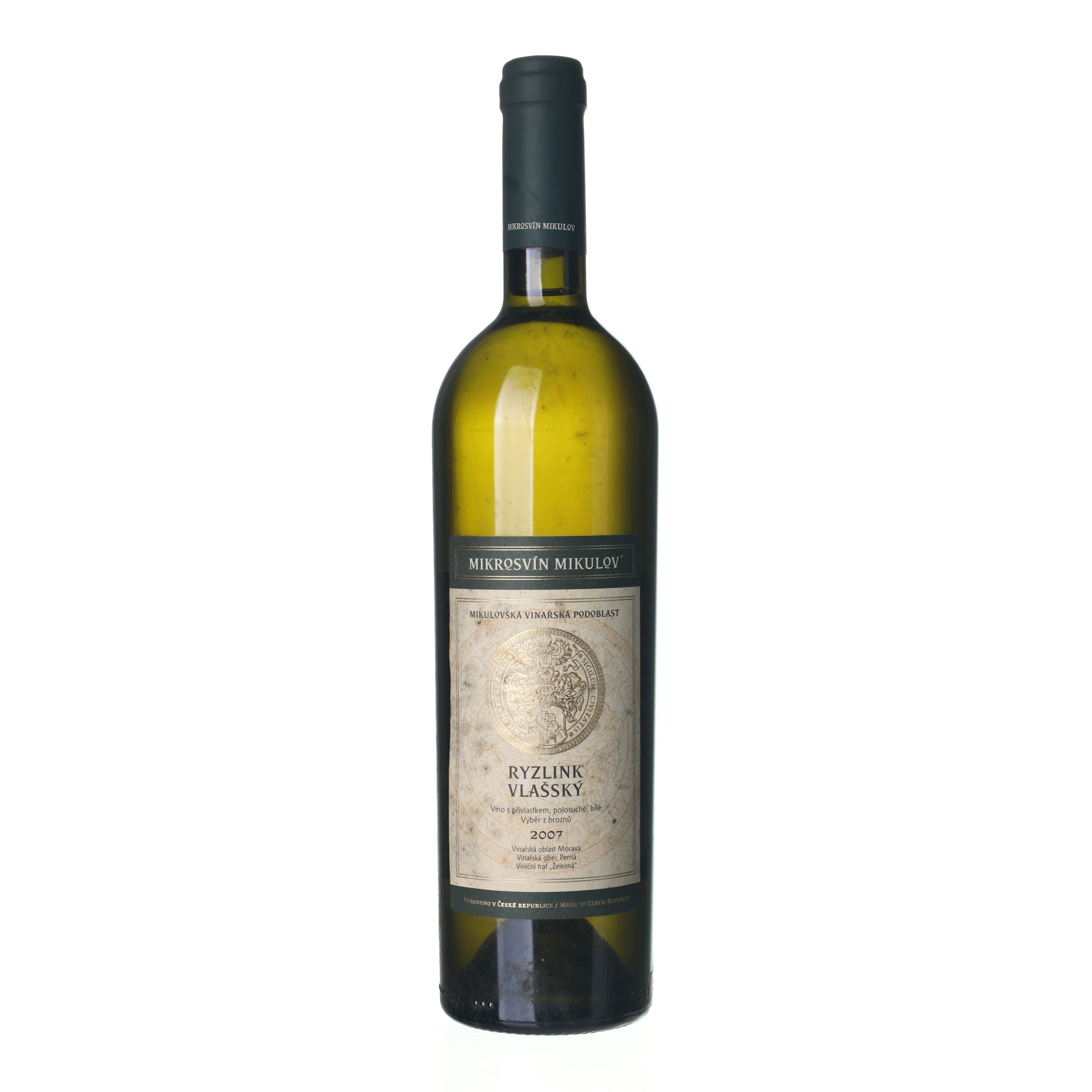 2007 Rizling vlašský Perná, Železná Výber z hrozna Mikrosvín Mikulov (0,75l)