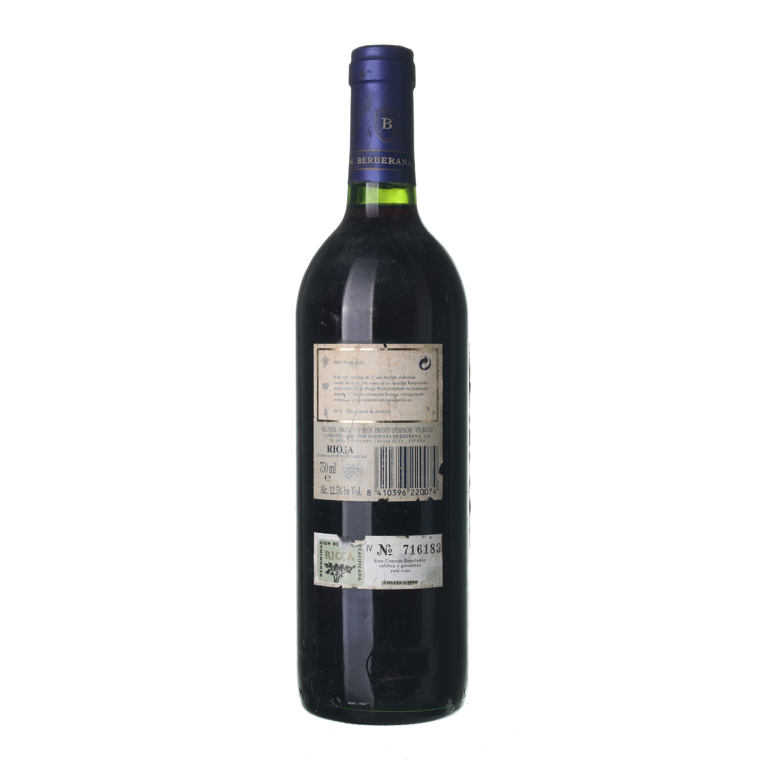 1996 Rioja Berberana (0,75l) - Obrázek 2
