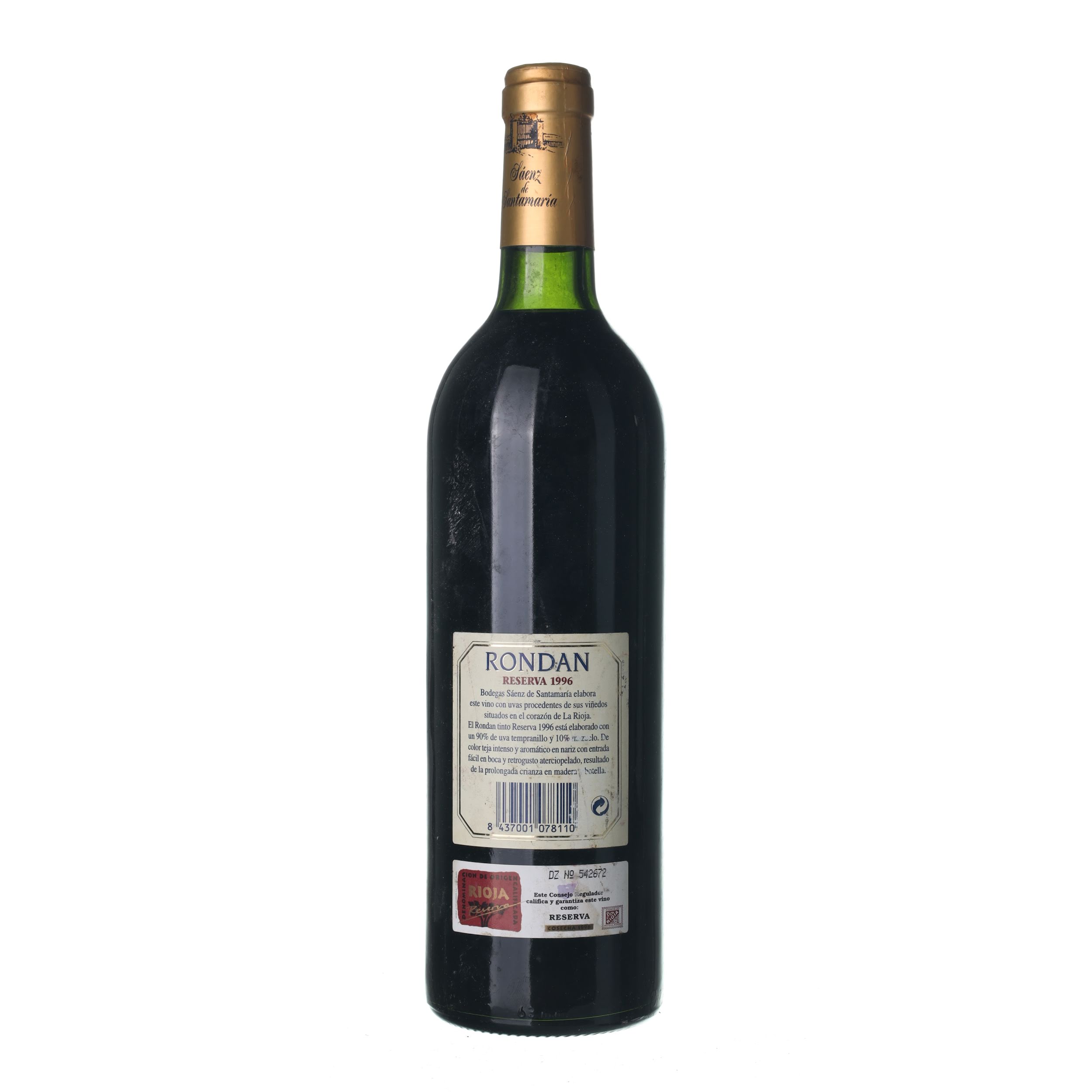 1996 Rioja Reserva Rondan (0,75l) - Obrázek 2
