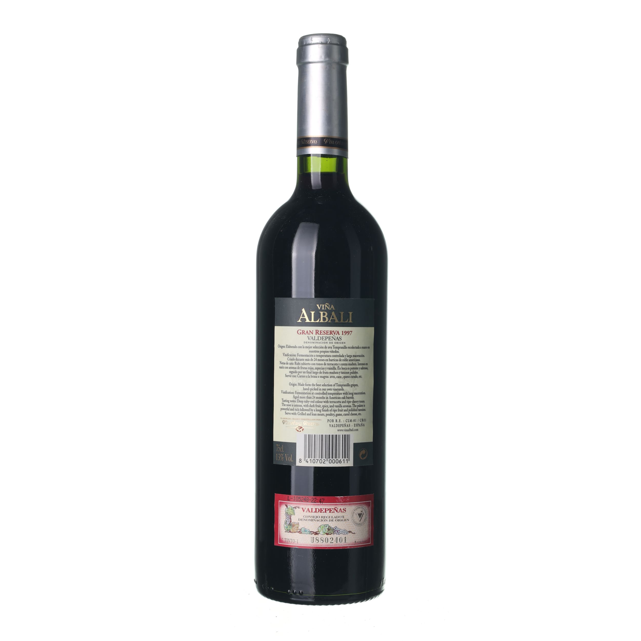 1997 Valdepeňas Gran Reserva Viña Albali (0,75l) - Obrázek 2