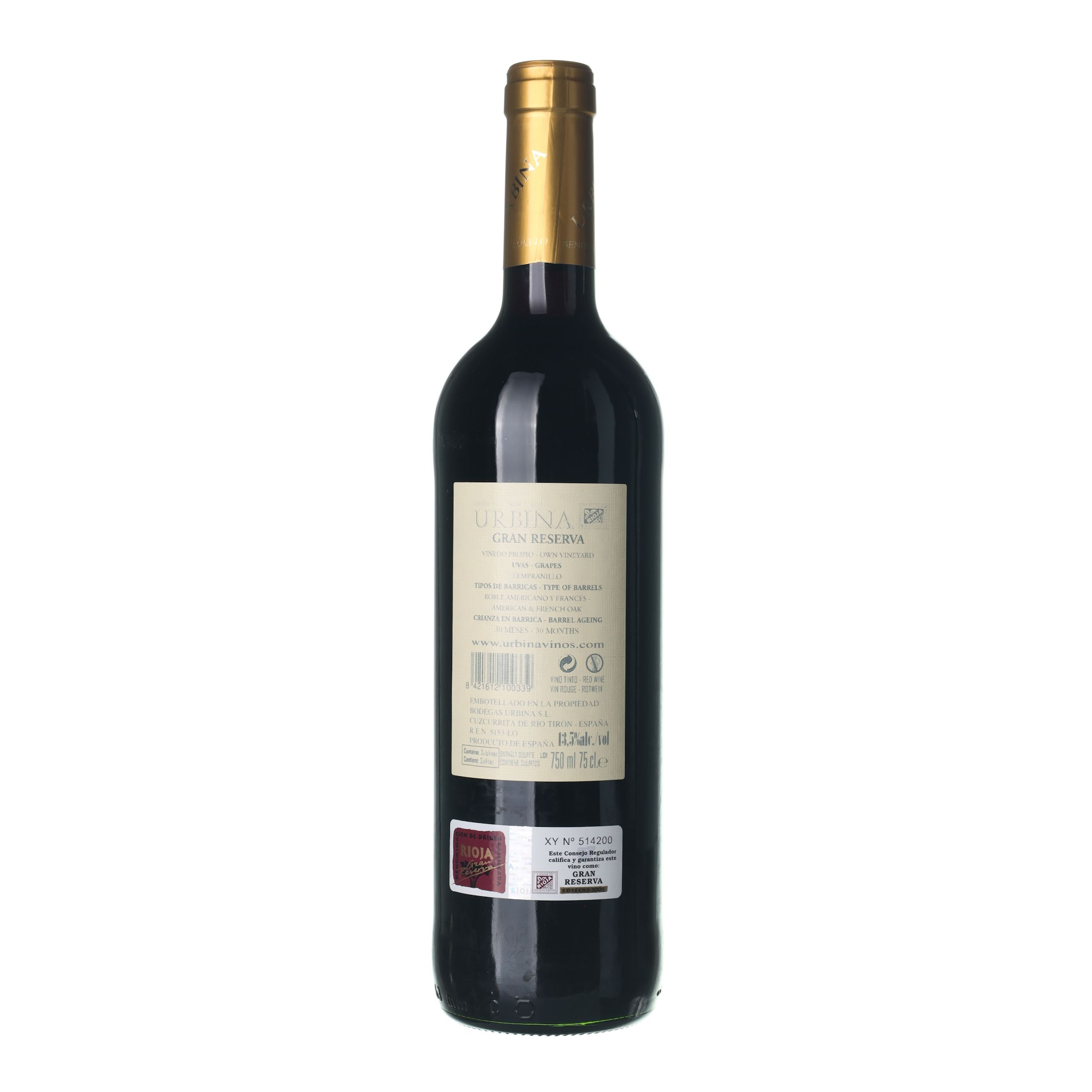 2001 Rioja Gran Reserva Bodegas Urbina (0,75l) - Obrázek 2